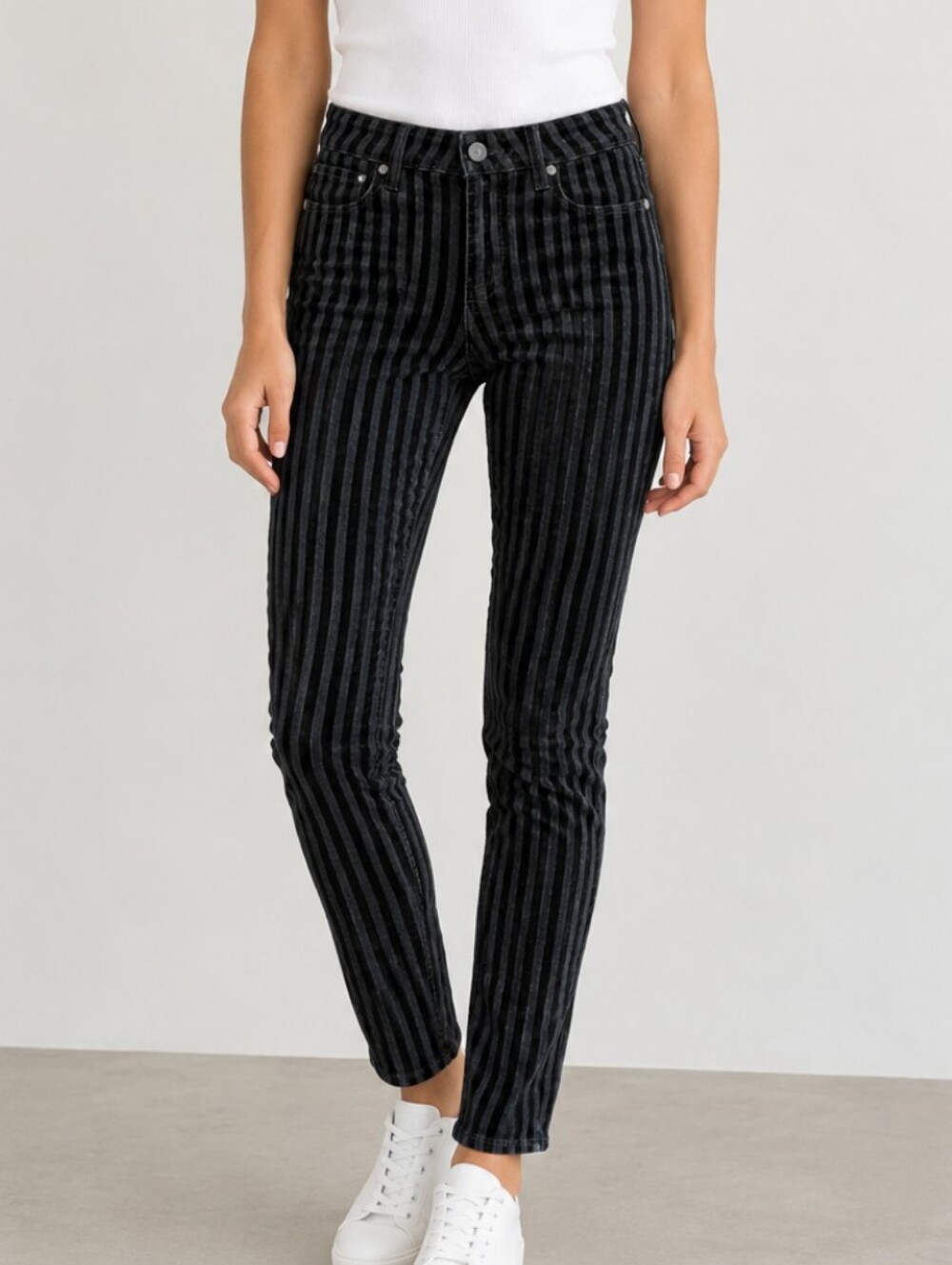 Paige Verdugo Ultra Skinny Flocked Stripe Jeans Size 27